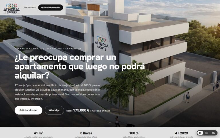 Portada de la web de AT Nerja Sports