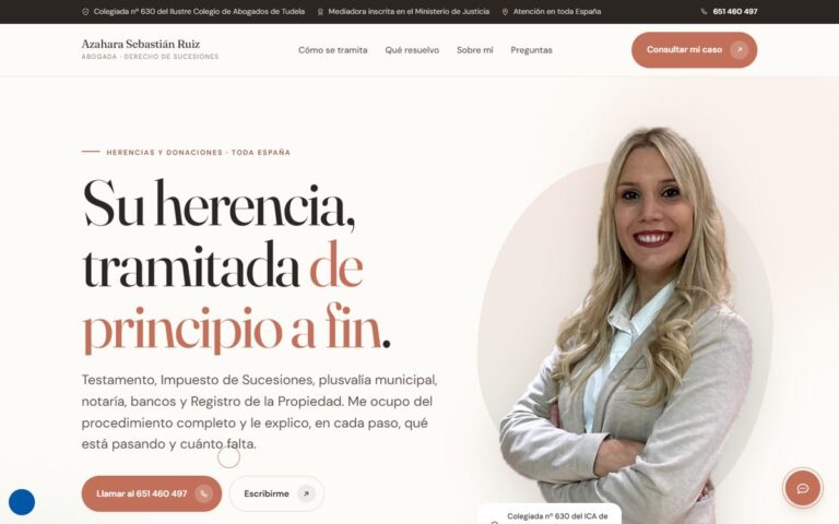 Portada de la web de Azahara Sebastián