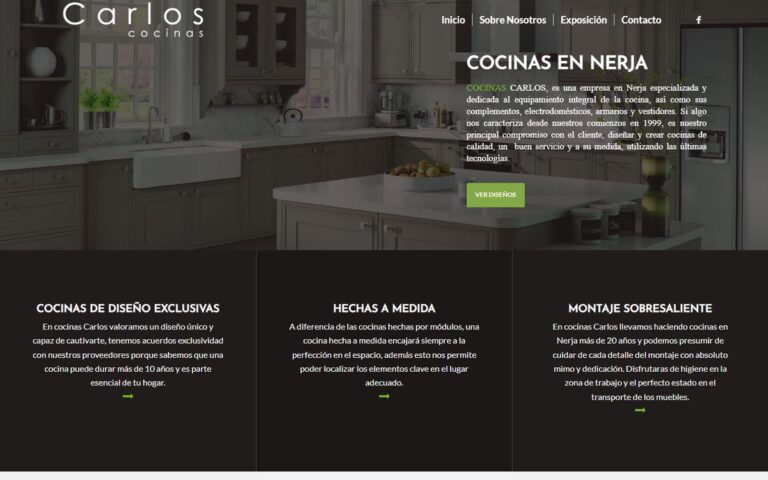 Portada de la web de Cocinas Carlos