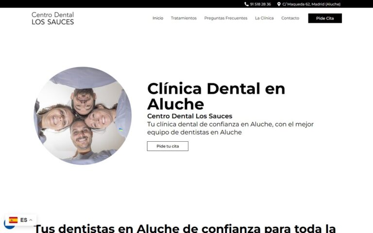 Portada de la web de Centro Dental Los Sauces
