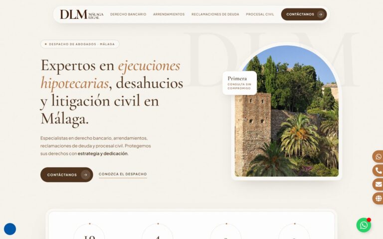 Portada de la web de DLM Málaga Legal