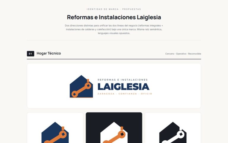 Portada de la web de Reformas e Instalaciones Laiglesia