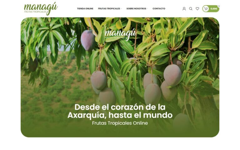 Portada de la web de MANAGU Frutas Tropicales