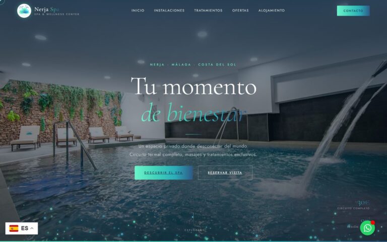 Portada de la web de Nerja Spa
