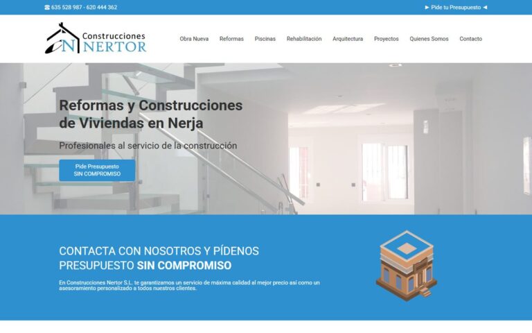 Portada de la web de Nertor Nerja