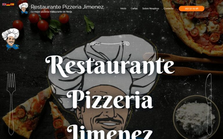 Portada de la web de Restaurante Pizzería Jiménez