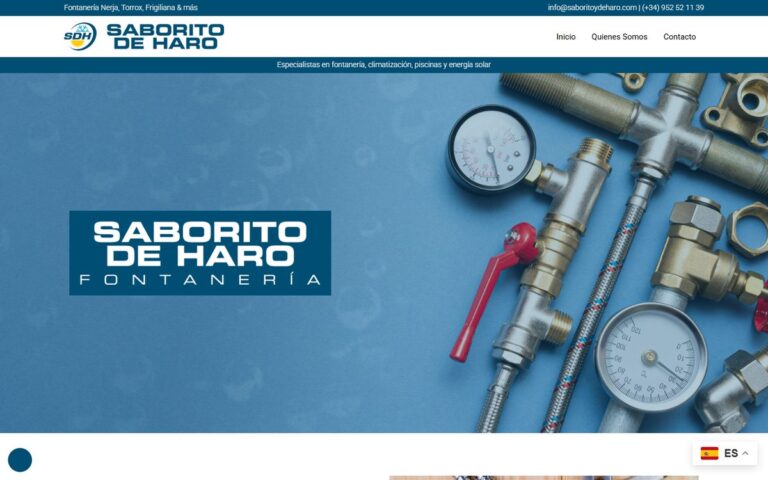 Portada de la web de Saborito y de Haro