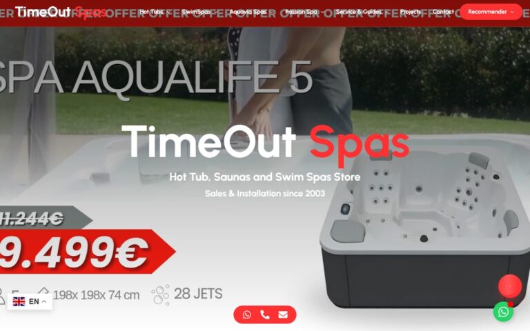 Portada de la web de Time Out Spas