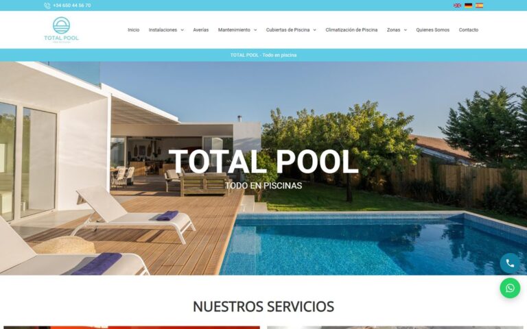 Portada de la web de Total Pool Nerja