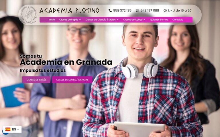 Portada de la web de Academia Plotino