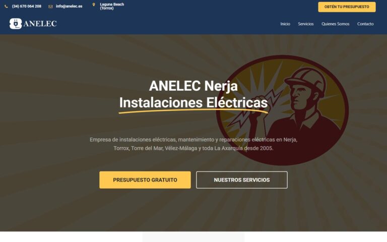 Portada de la web de Anelec