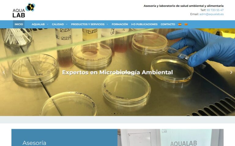 Portada de la web de Aqualab