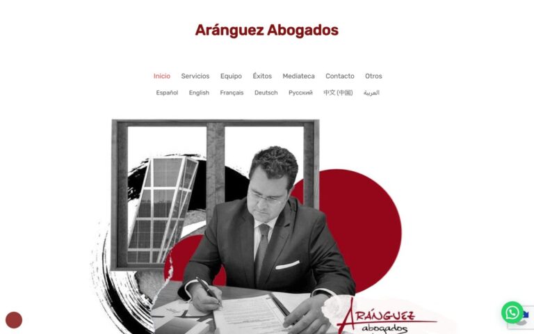 Portada de la web de Aránguez Abogados