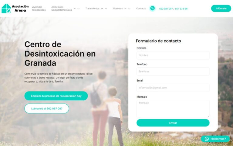 Portada de la web de Asociación ARESA