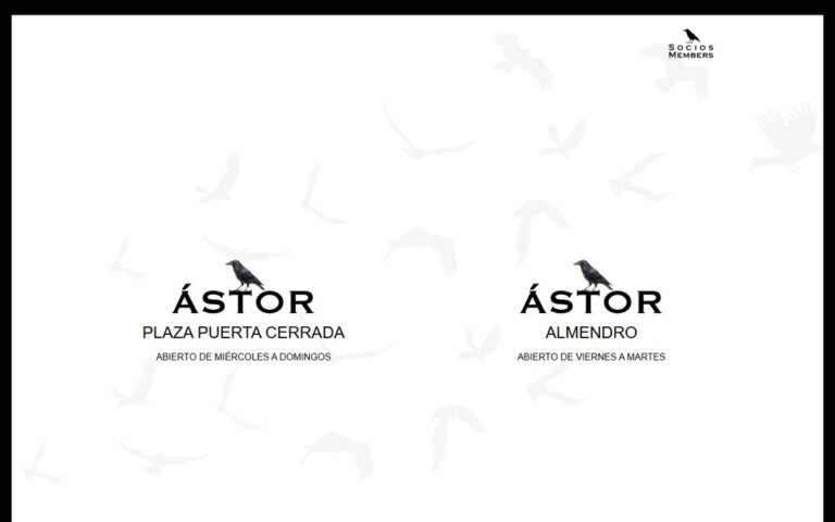 Portada de la web de Restaurante Ástor