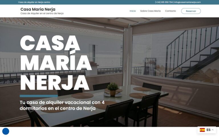 Portada de la web de Casa María Nerja