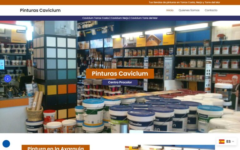 Portada de la web de Pinturas Caviclum