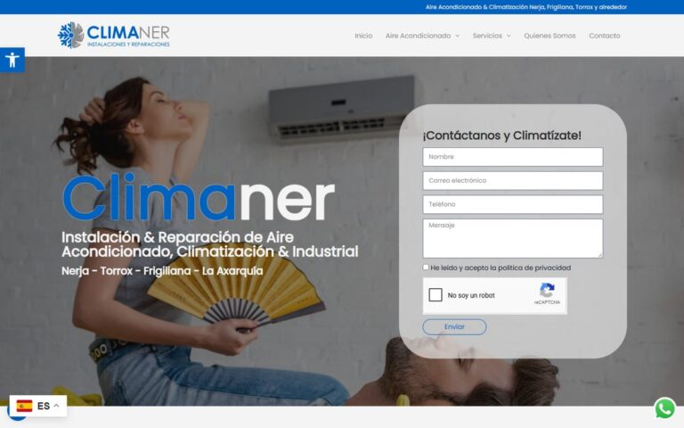 Portada de la web de Climaner