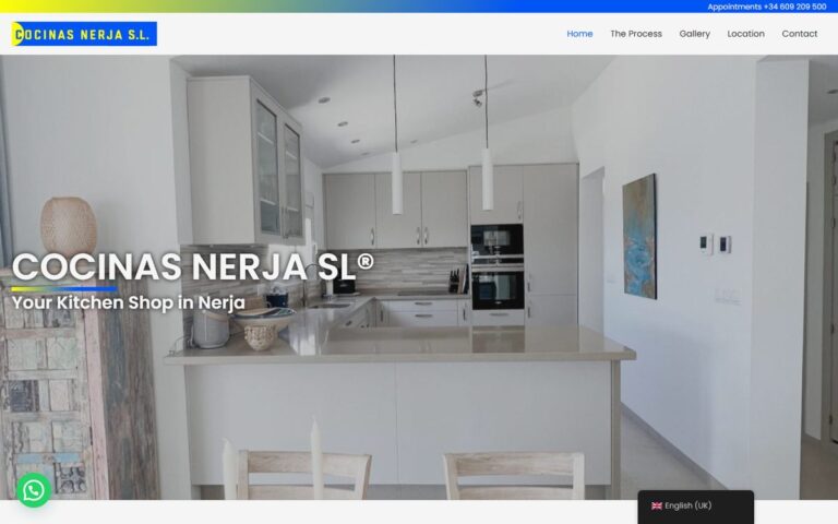 Portada de la web de Cocinas Nerja