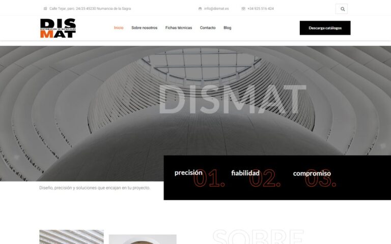Portada de la web de Dismat