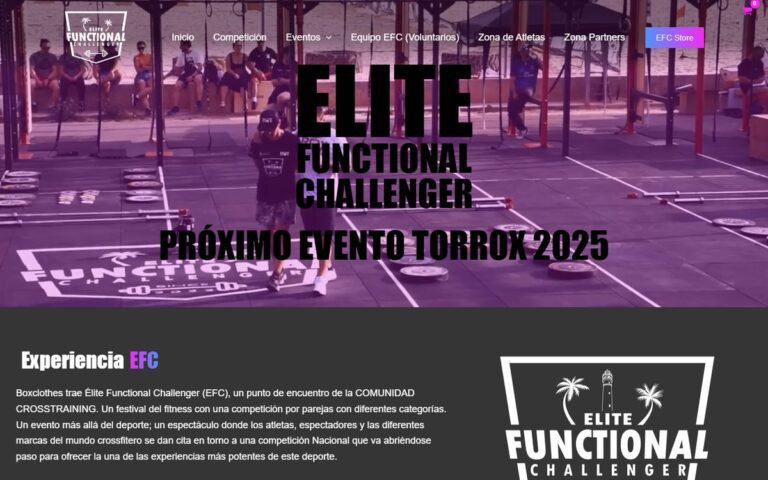 Portada de la web de Elite Functional Challenger