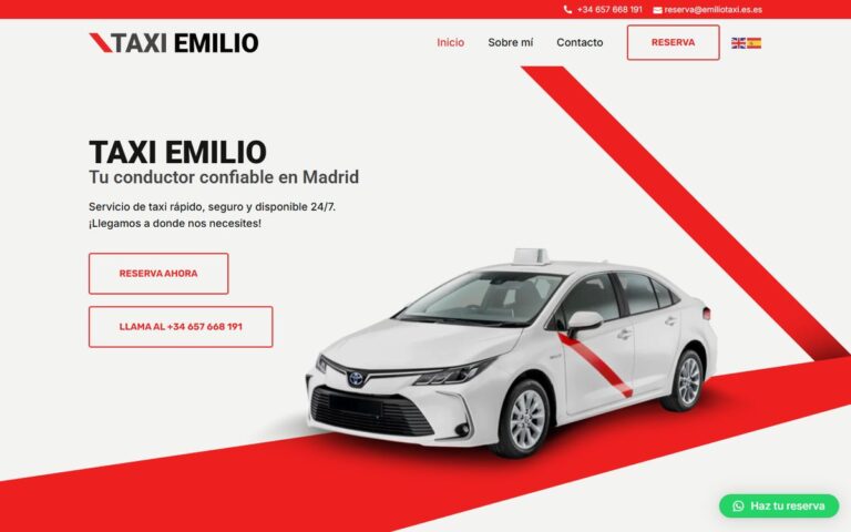 Portada de la web de Emilio Taxi