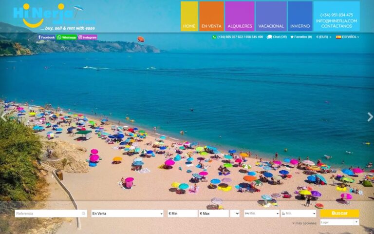 Portada de la web de Hi Nerja Real Estate