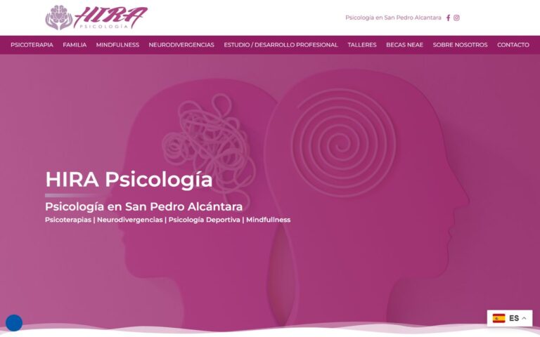 Portada de la web de HIRA Psicología