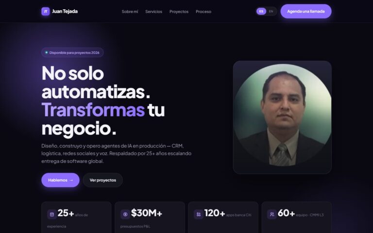 Portada de la web de Juan Tejada