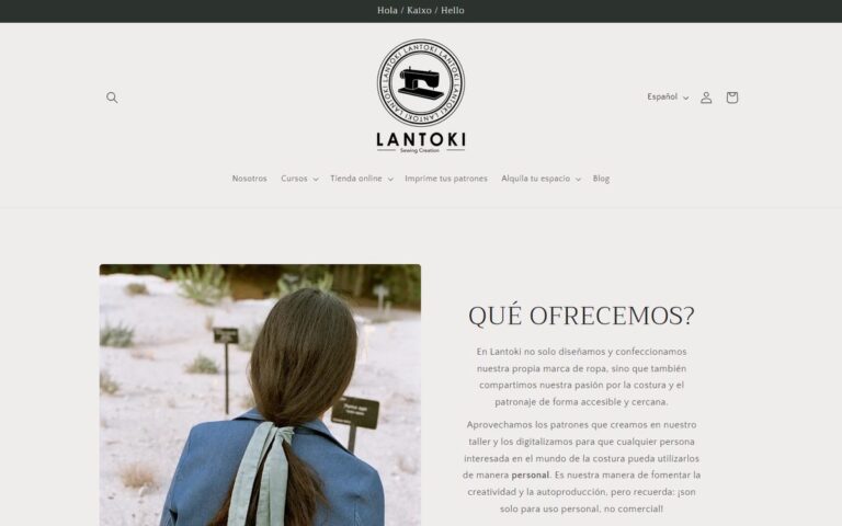 Portada de la web de Lantoki