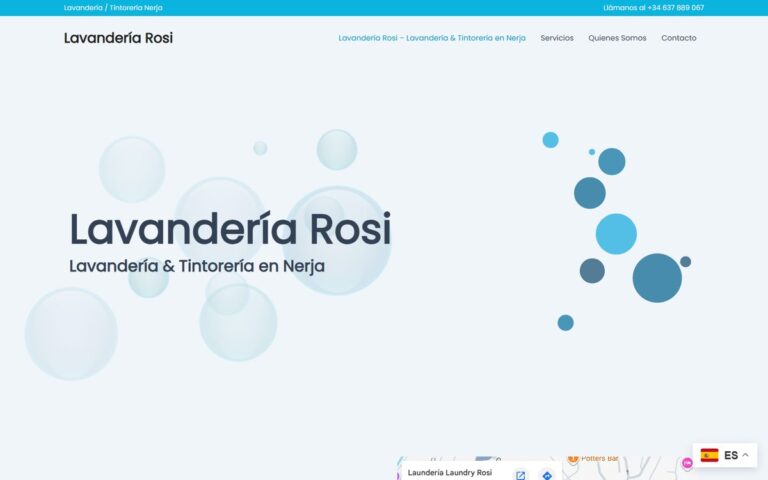 Portada de la web de Lavandería Rosi
