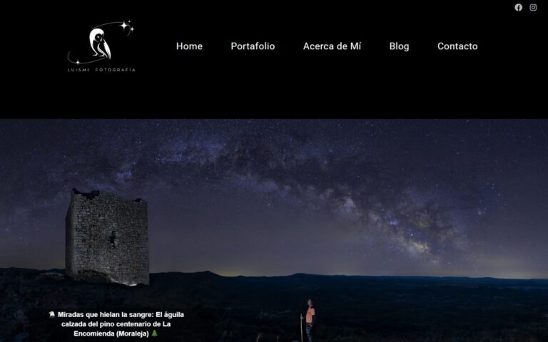 Portada de la web de Luismi Fotografía