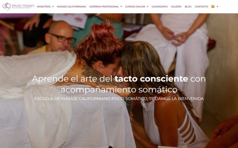 Portada de la web de Escuela de Masaje Californiano
