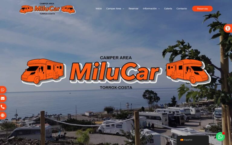 Portada de la web de Camper Area MiluCar