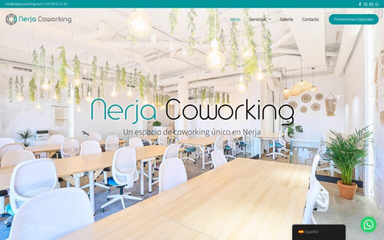 Portada de la web de Nerja Coworking