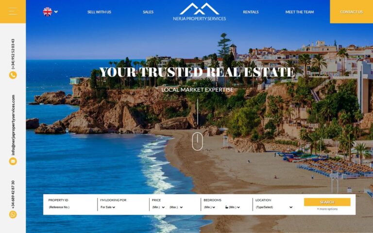 Portada de la web de Nerja Property Services