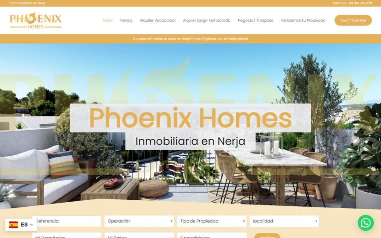Portada de la web de Phoenix Homes