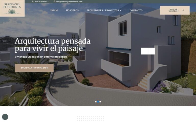 Portada de la web de Residencial Posidonia