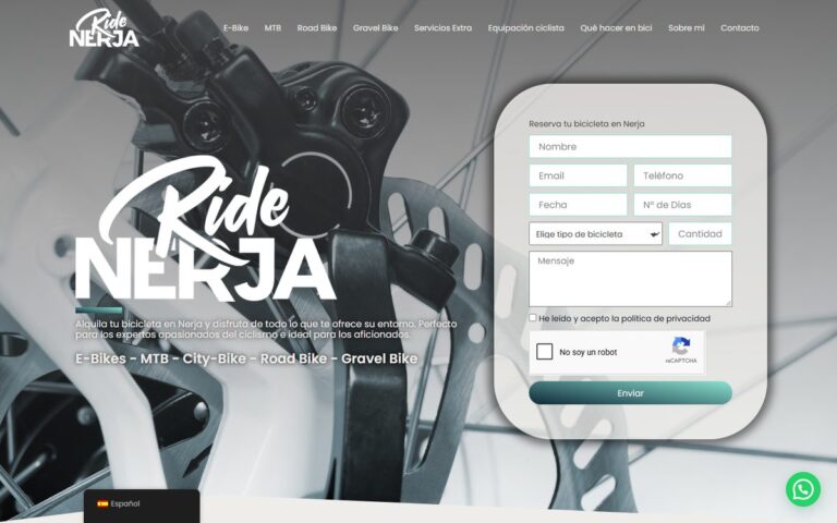 Portada de la web de Ride Nerja