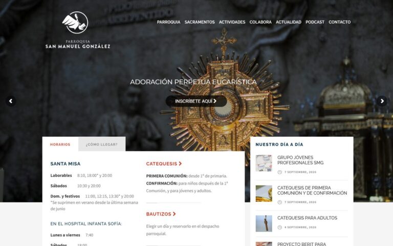Portada de la web de Parroquia San Manuel González