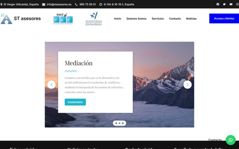 Portada de la web de ST Asesores