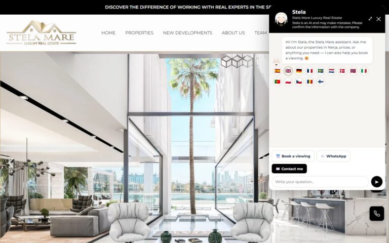 Portada de la web de Stela Mare Luxury Real Estate