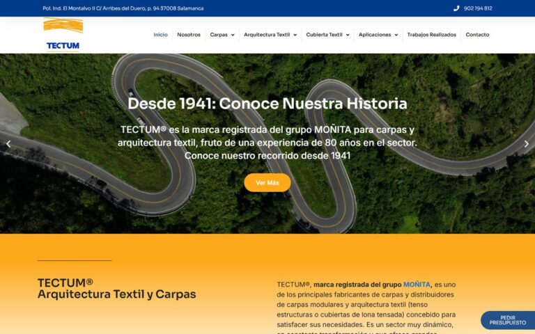 Portada de la web de Tectum
