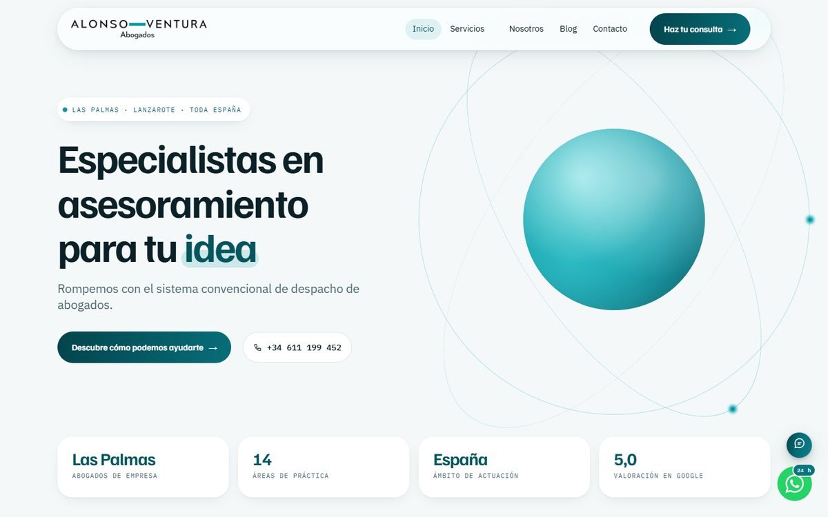 Diseño final de la web de Alonso Ventura