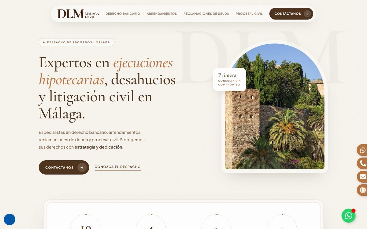Diseño final de la web de DLM Málaga Legal